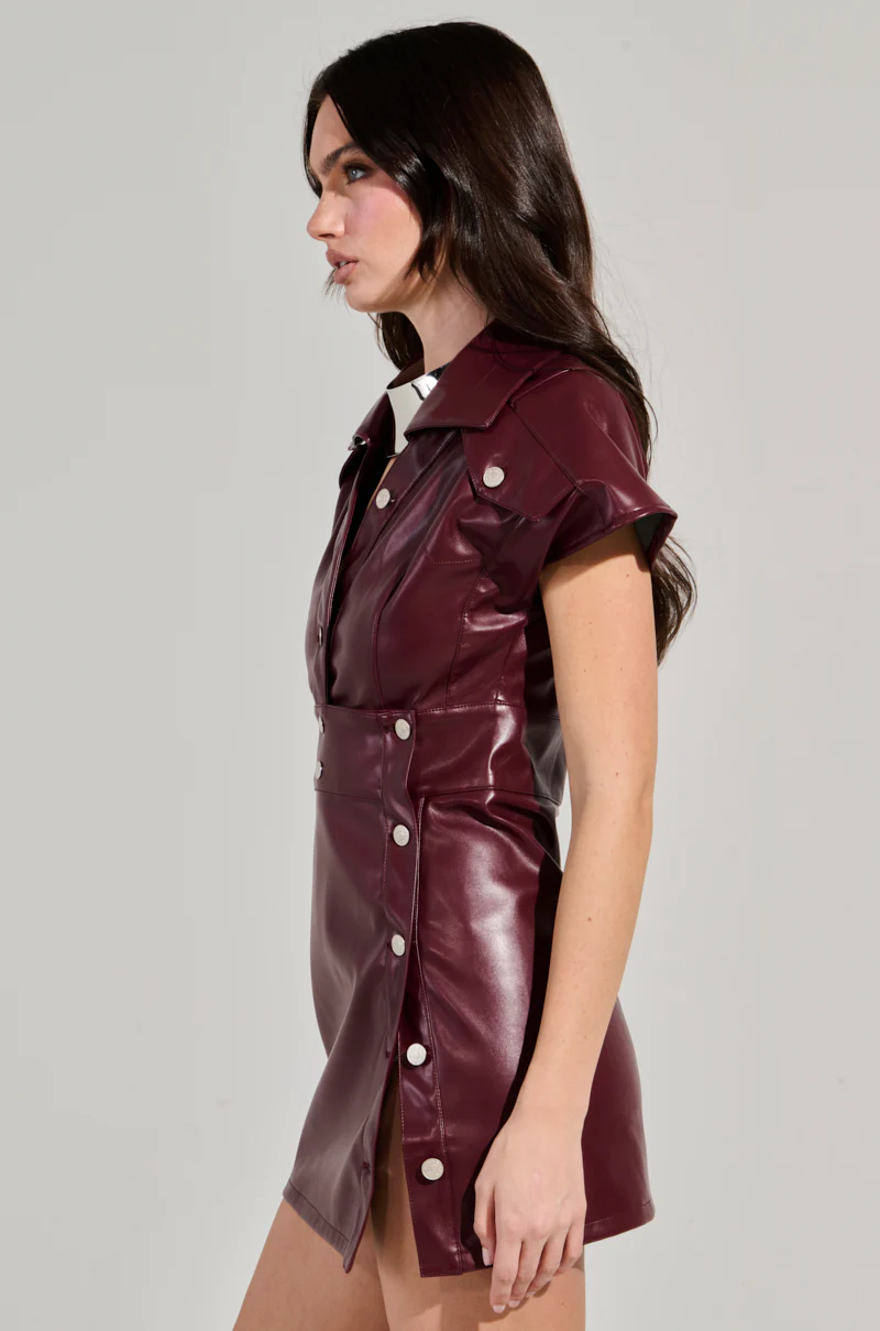 NEVER TOO MUCH PU MINI DRESS - Image 3