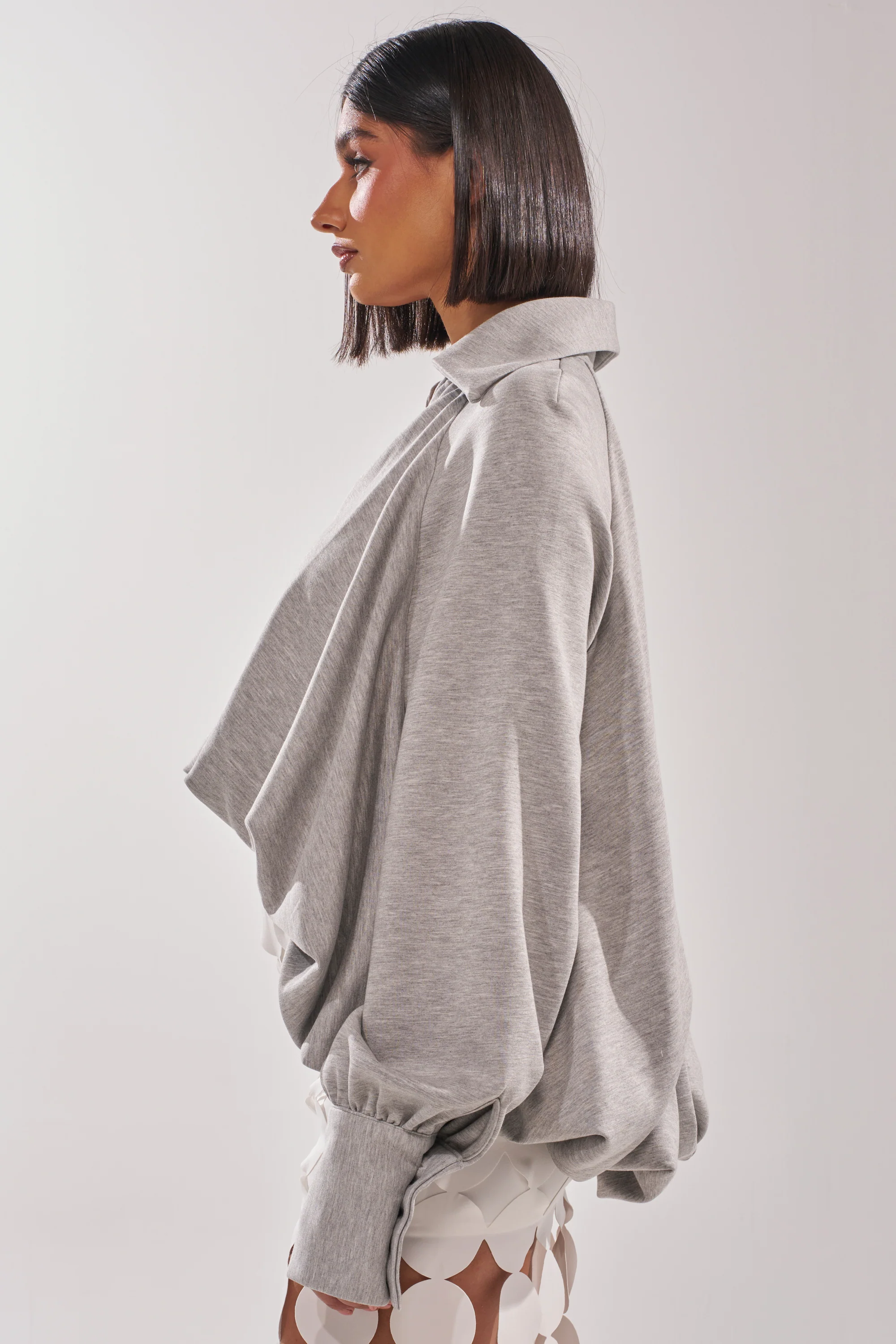 NEW RULES HIGH LOW BLOUSE IN GREY - Image 4