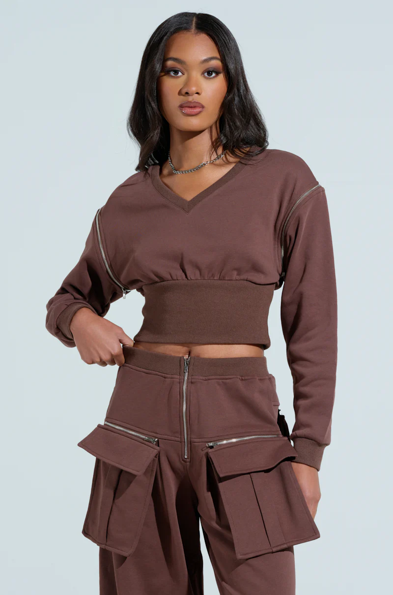 NIA CORSETED ZIPPERED LONGSLEEVE SWEATSHIRT - Image 4