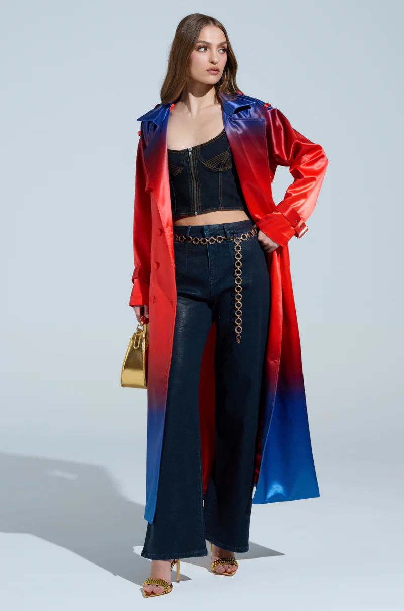 NICKI OMBRE SATIN TRENCH - Image 3