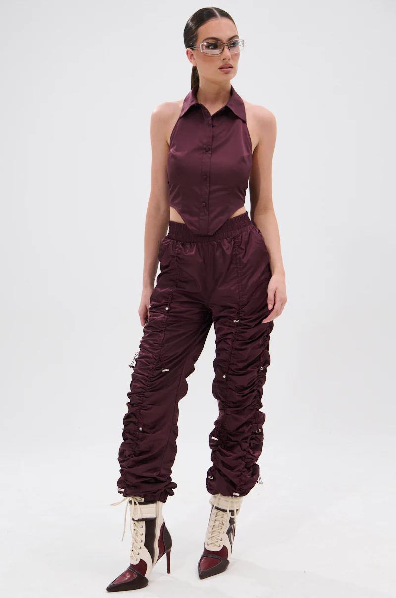 NO TIME FOR GAMES RUCHED JOGGER PANTS - Image 7