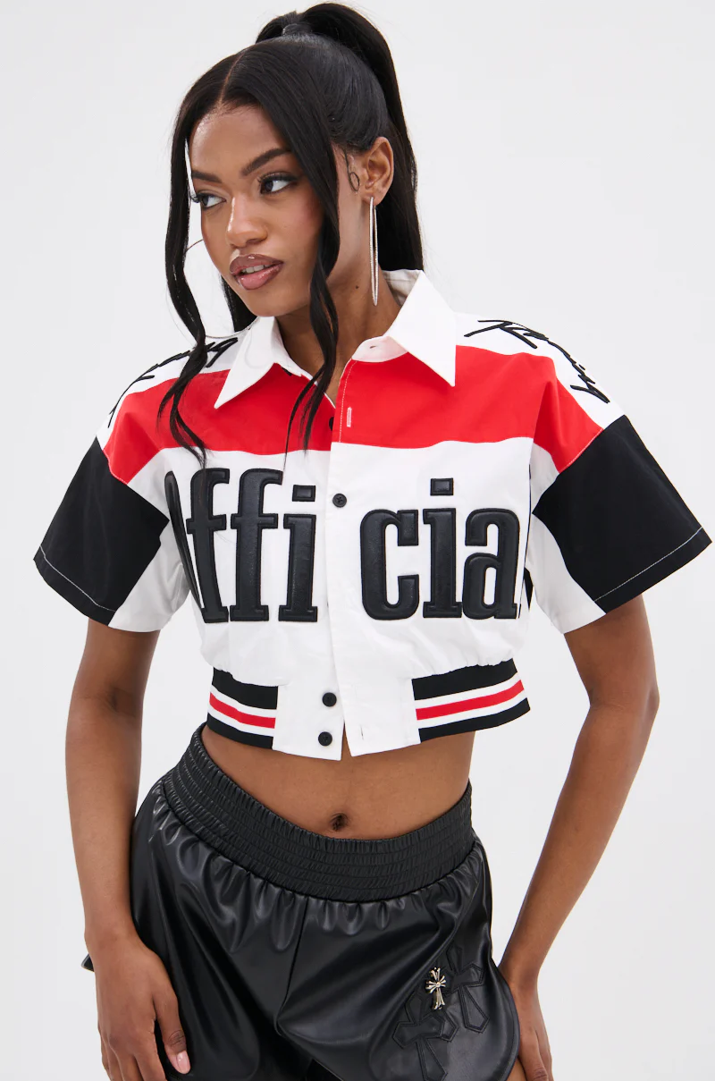 OFFICIAL DUTY CROPPED BUTTON DOWN TOP - Image 2