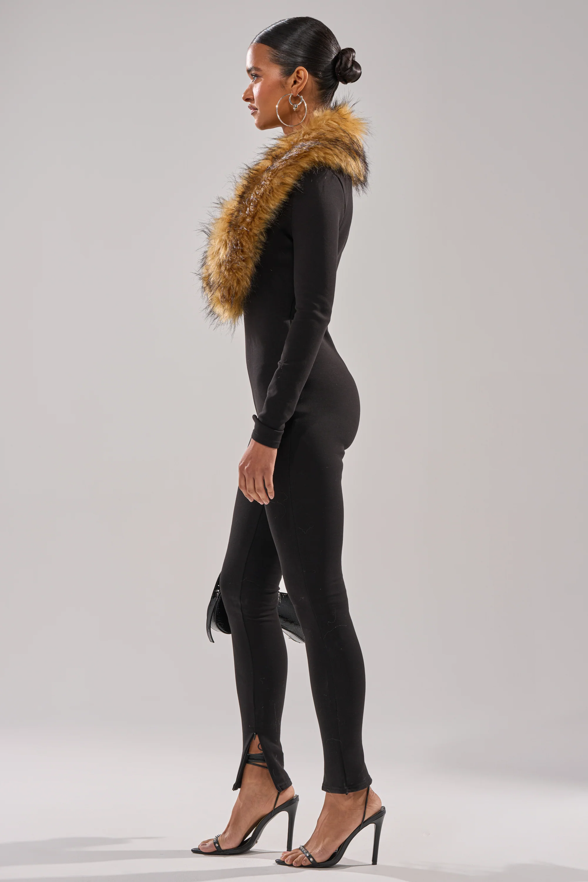 OH HOT DAMN BABY FUR TRIM JUMPSUIT - Image 3