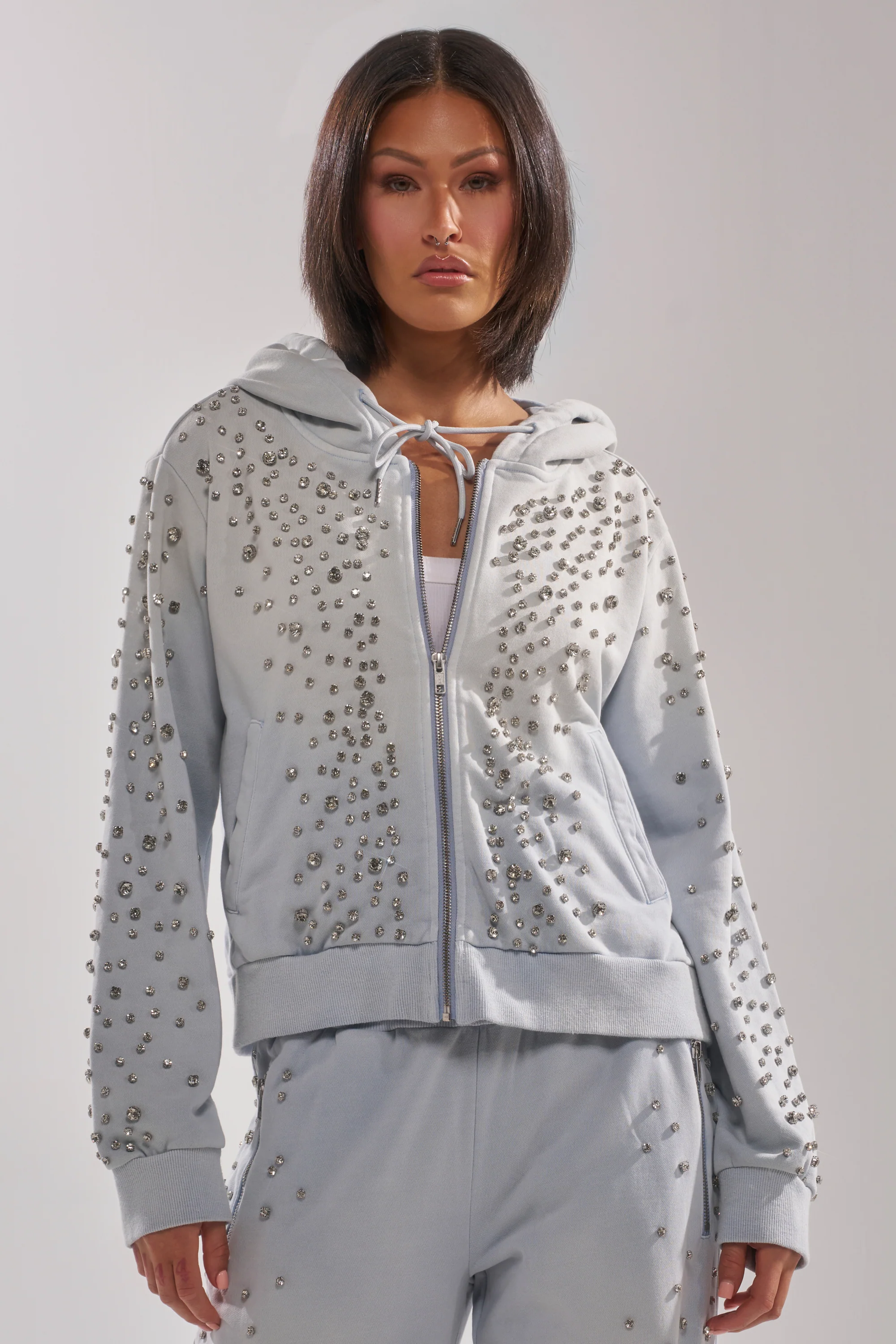 OH HOT DAMN EMBELLISHED ZIP UP SWEATSHIRT - Image 2