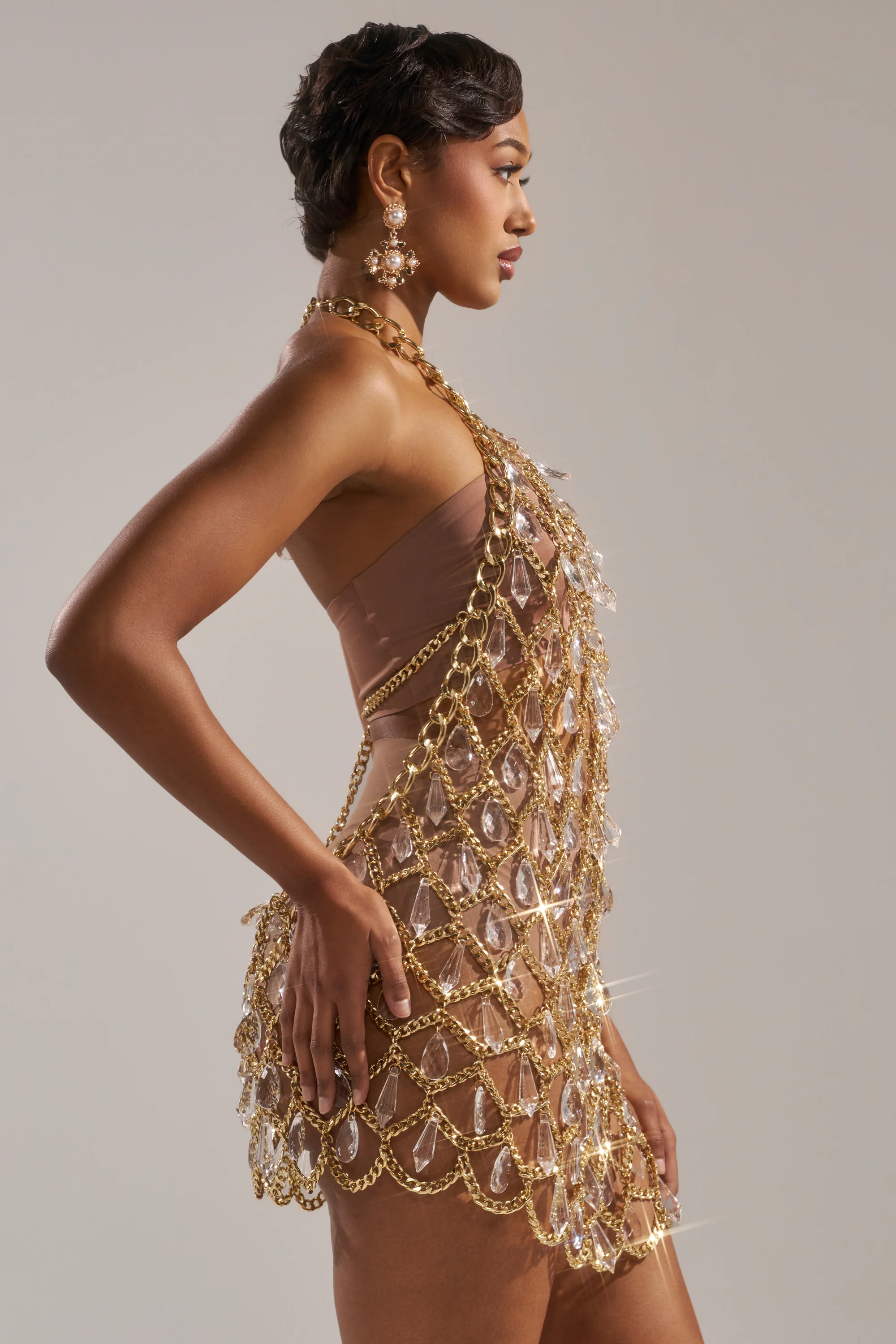 OH HOT DAMN RHINESTONE MINI DRESS - Image 6