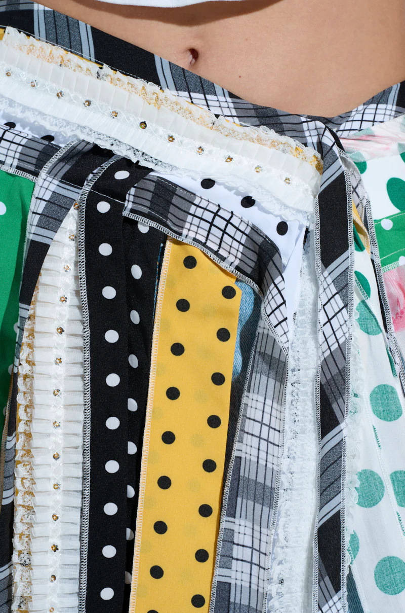 OH SO CHIC PATTERN MIX BELT SKIRT - Image 5