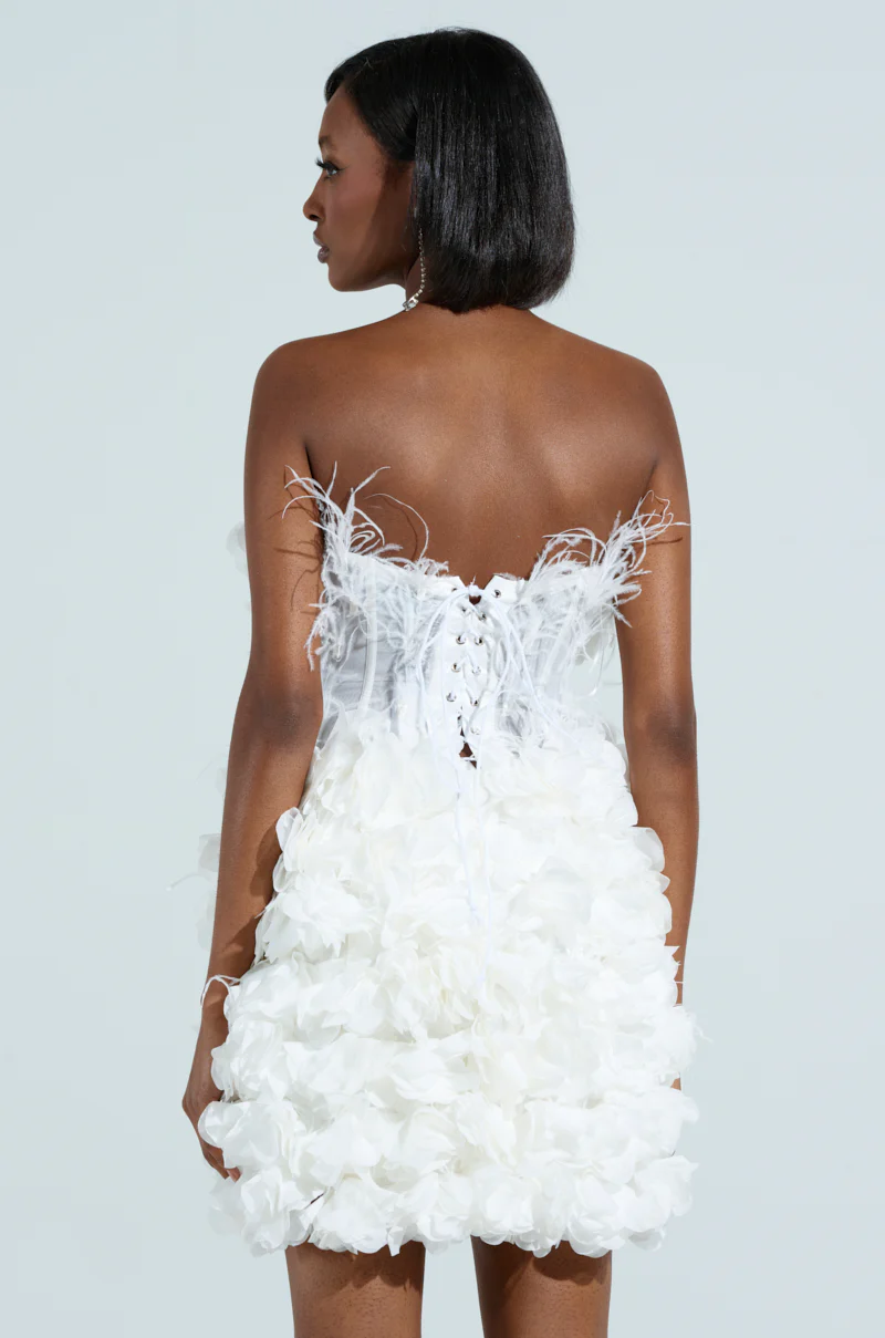ON BROADWAY FEATHER AND FLOWER MINI DRESS - Image 4