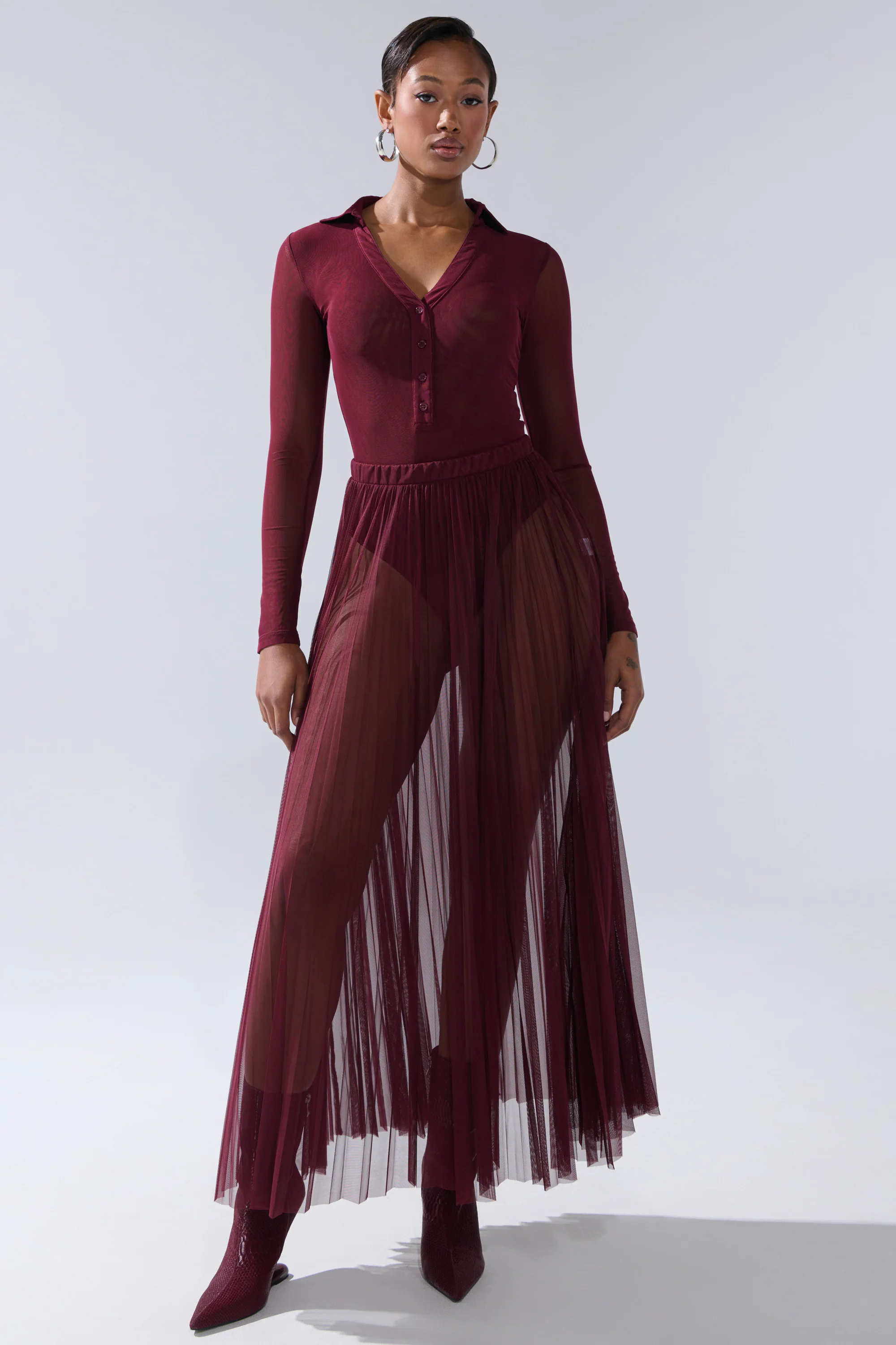 ON FIRE MESH MAXI SKIRT - Image 2