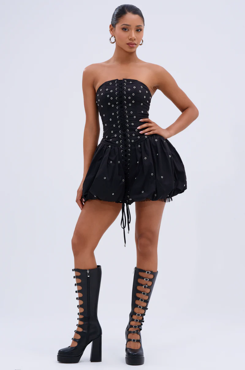 ON THE EDGE BUBBLE MINI DRESS WITH GROMMETS - Image 4