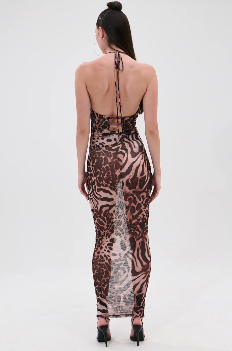 ON TREND MESH MIDI DRESS IN ANIMAL PRINT - Image 6