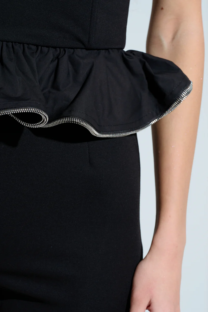 ON TREND PEPLUM JUMPSUIT WITH ZIPPER DETAIL - Image 8