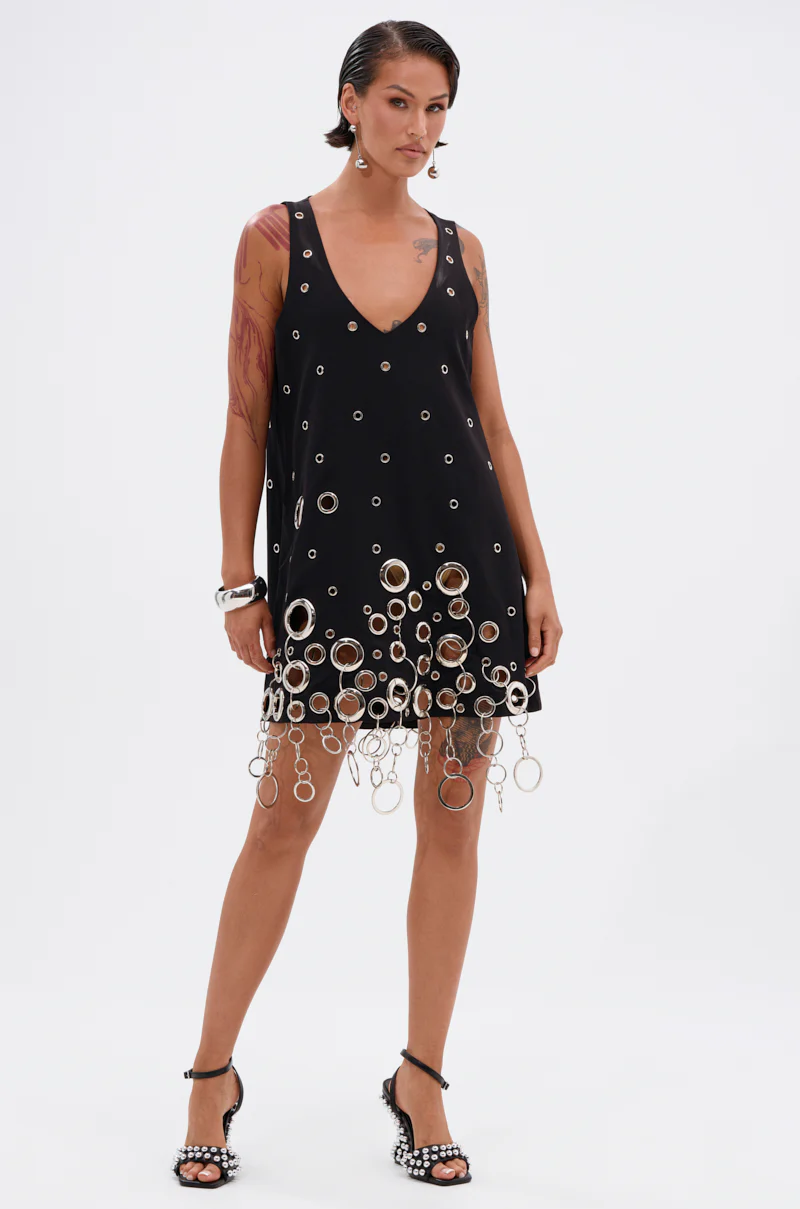 ONE OF A KIND MINI DRESS WITH METAL HARDWARE - Image 5