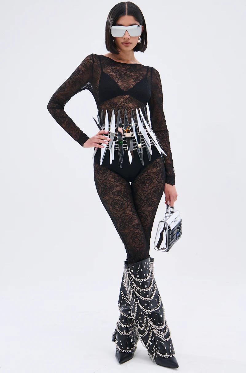 ONLY IF THERE'S BOTTLE SERVICE LACE JUMPSUIT - Image 11