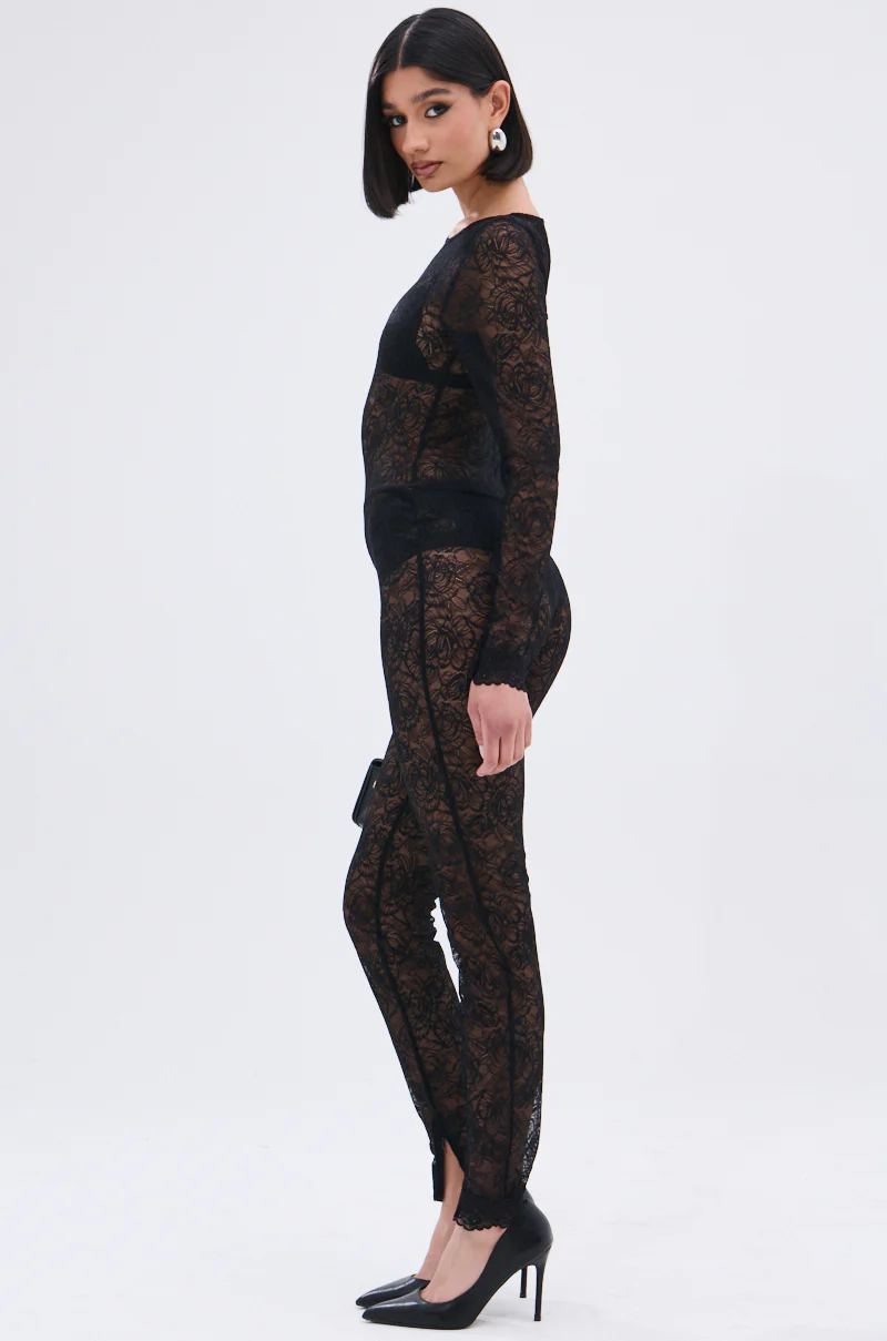 ONLY IF THERE'S BOTTLE SERVICE LACE JUMPSUIT - Image 5