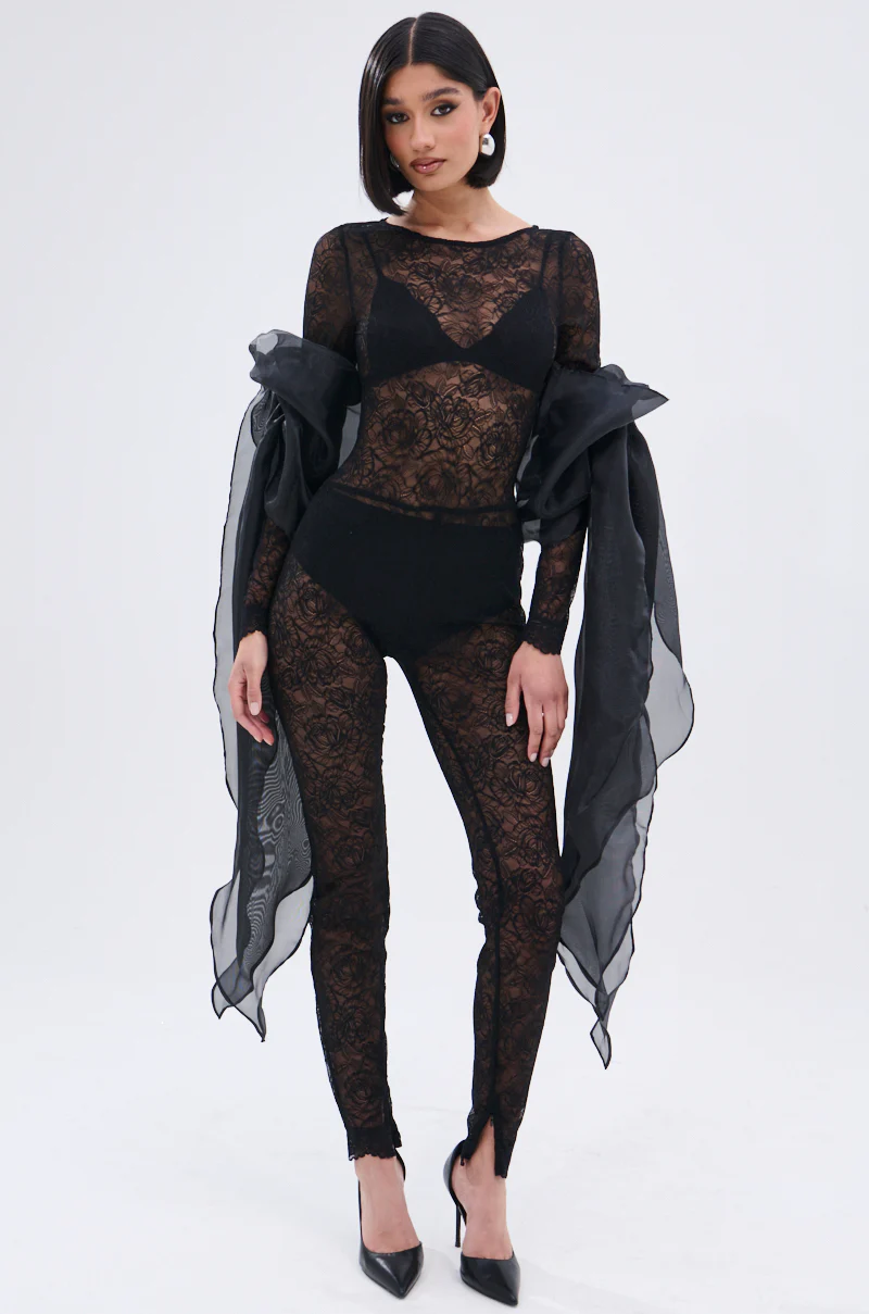 ONLY IF THERE'S BOTTLE SERVICE LACE JUMPSUIT - Image 8