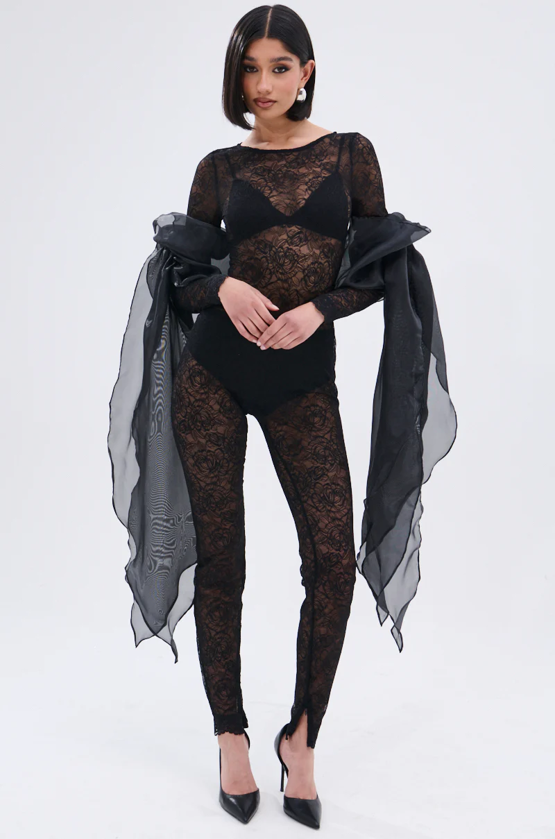 ONLY IF THERE'S BOTTLE SERVICE LACE JUMPSUIT - Image 9