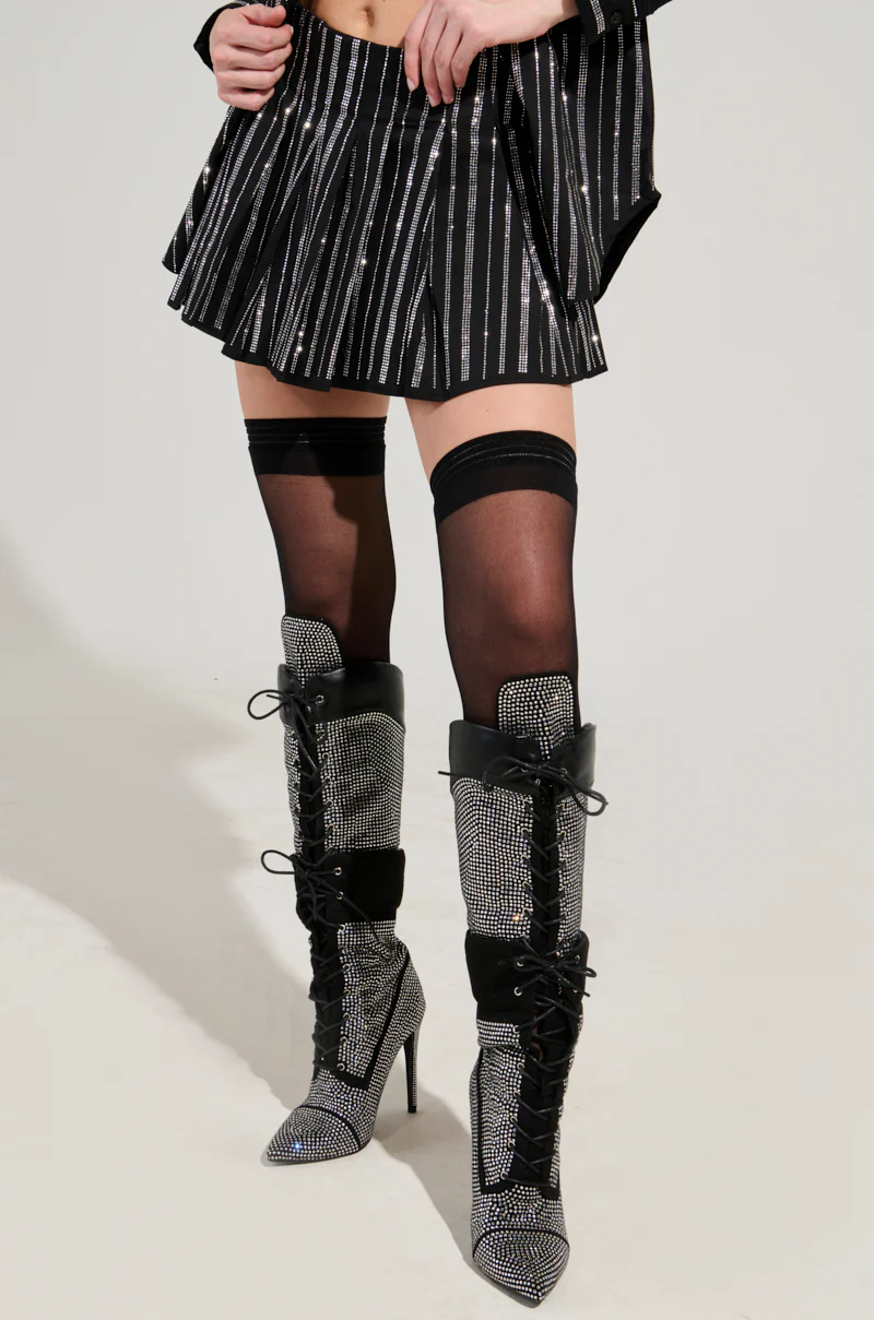 ONTO THE NEXT EMBELLISHED PLEATED MINI SKIRT - Image 3