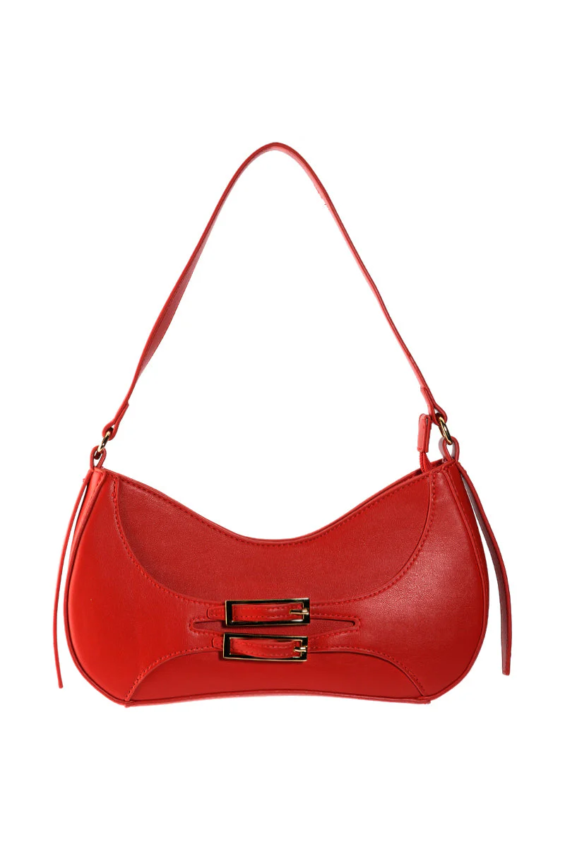ORTIZ SHOULDER BAG IN RED PU - Image 2