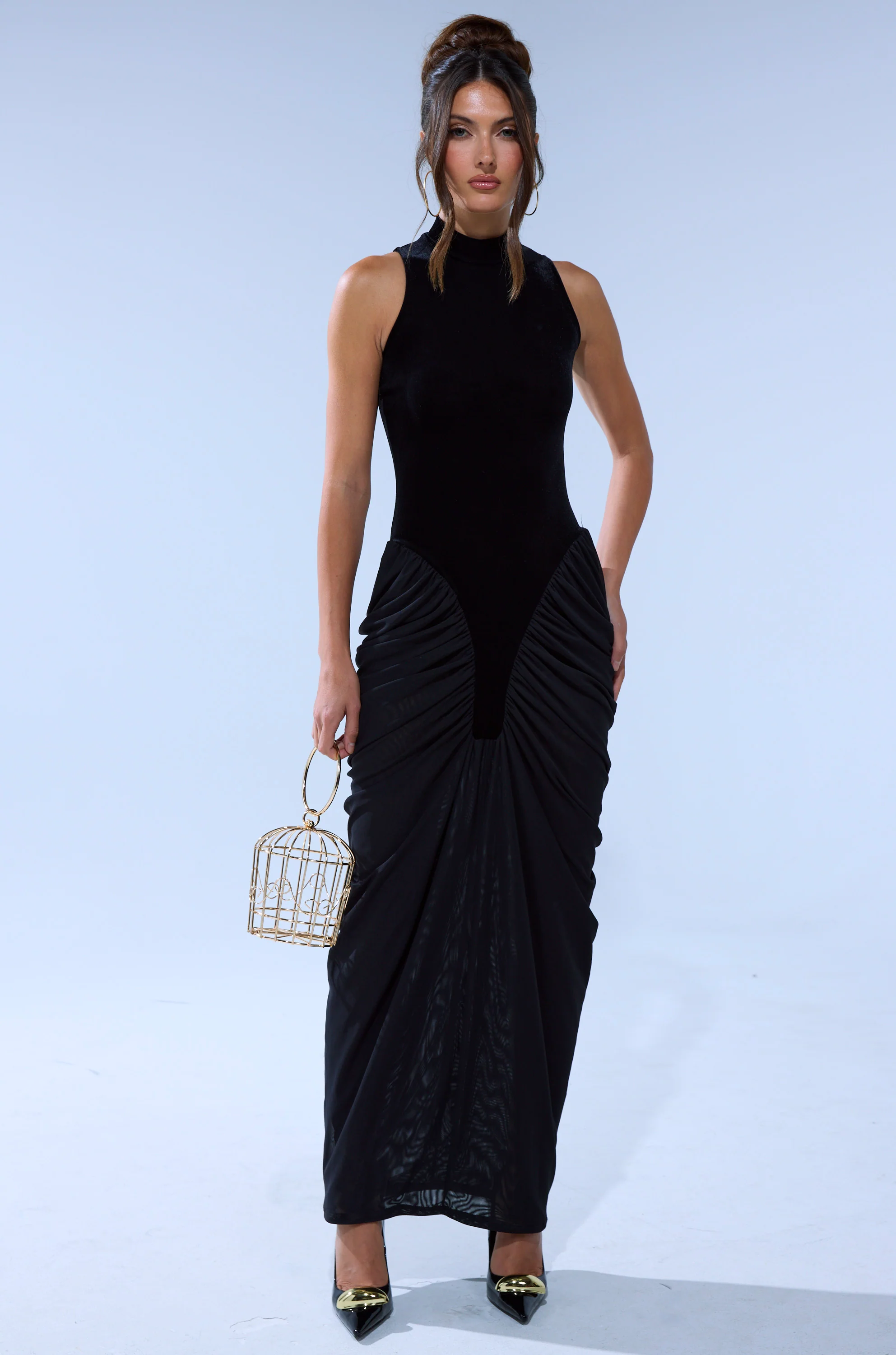 OUT FOR THE NIGHT MOCK NECK MAXI DRESS - Image 4