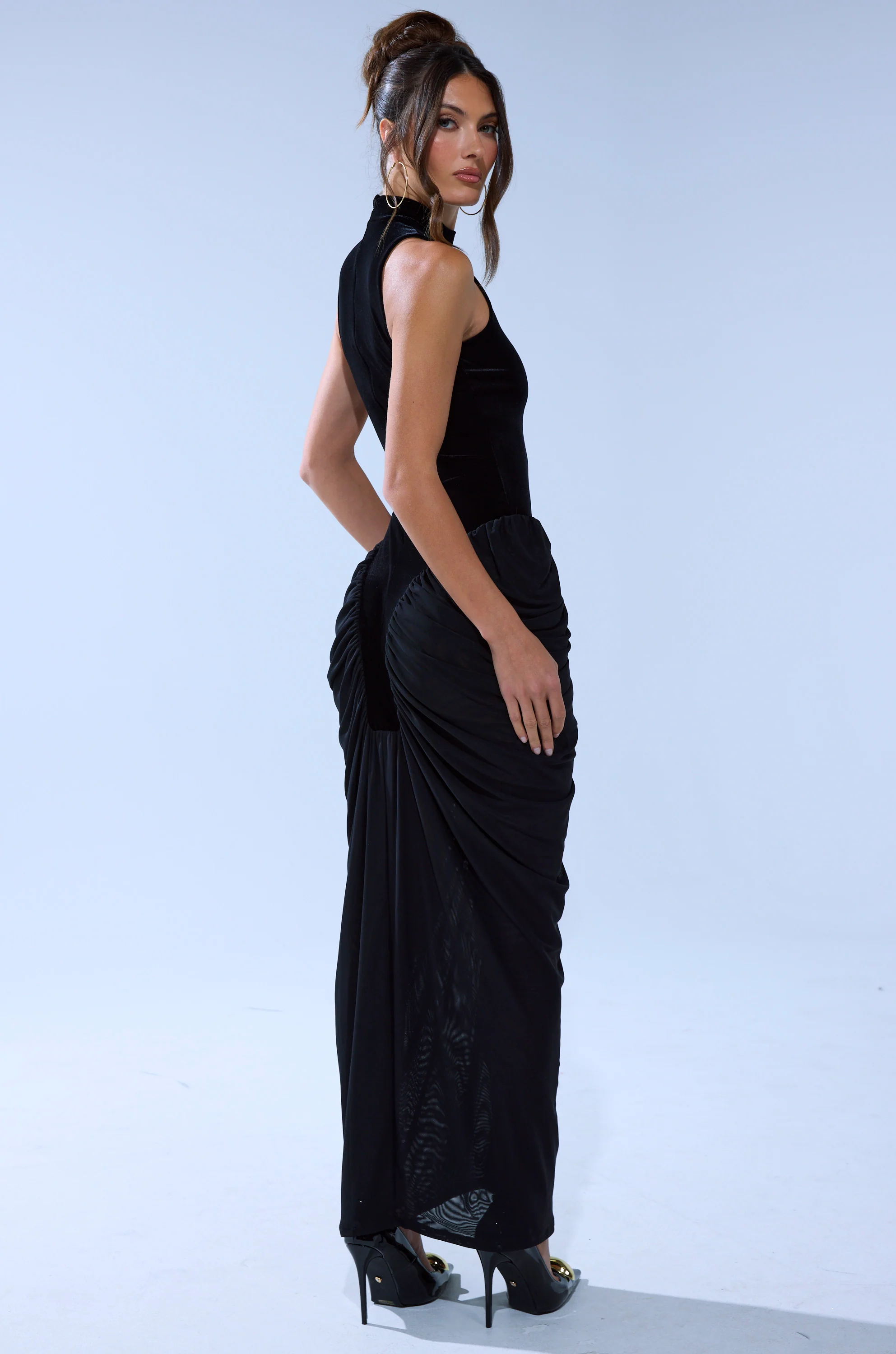 OUT FOR THE NIGHT MOCK NECK MAXI DRESS - Image 6