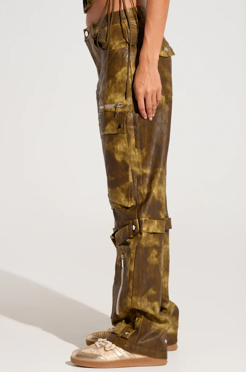 OUT LIKE A BANDIT FAUX LEATHER CARGO PANT - Image 3