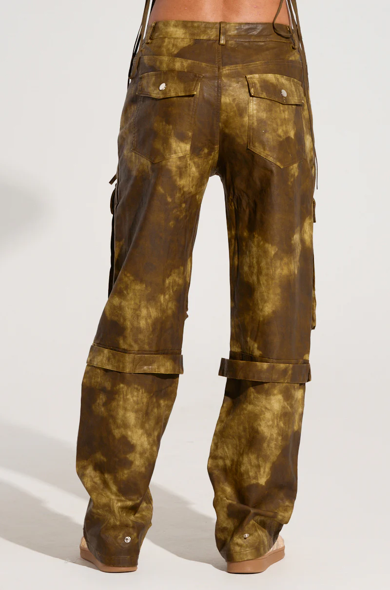 OUT LIKE A BANDIT FAUX LEATHER CARGO PANT - Image 4