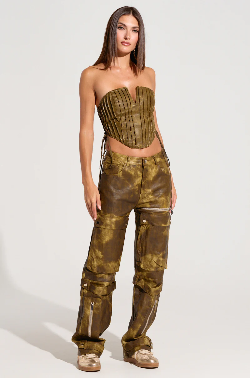 OUT LIKE A BANDIT FAUX LEATHER CARGO PANT - Image 5
