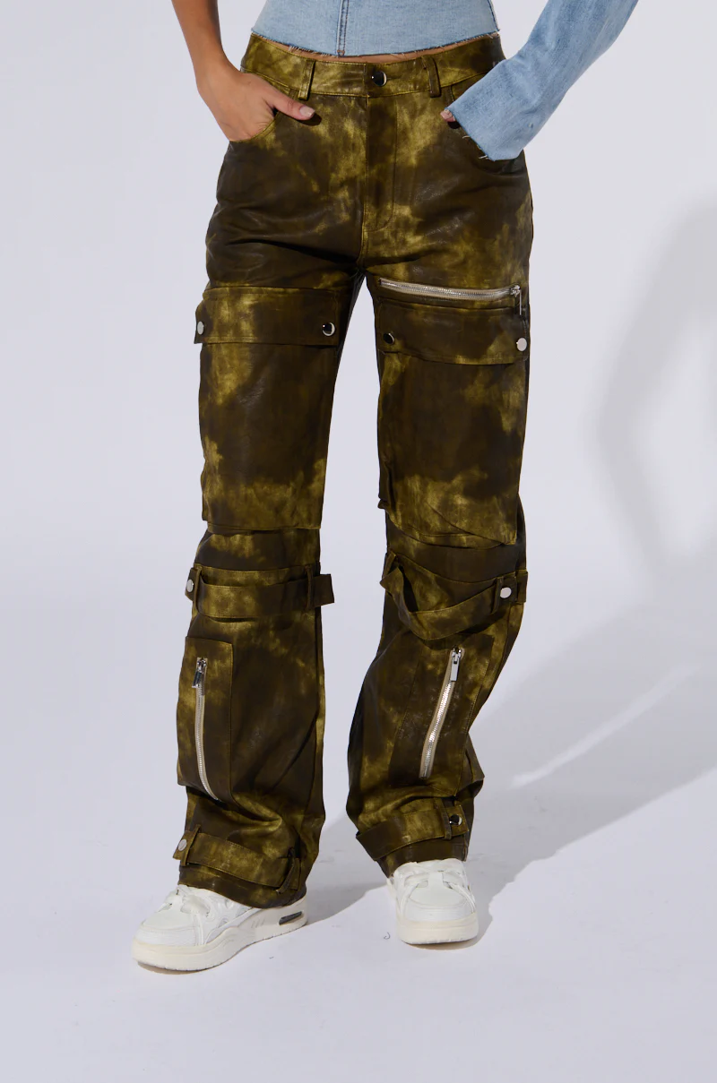 OUT LIKE A BANDIT FAUX LEATHER CARGO PANT - Image 7