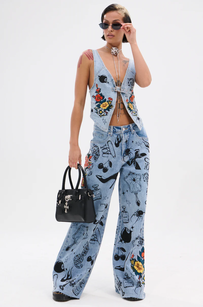 OUT OF MY LEAGUE DENIM HALTER TOP - Image 7