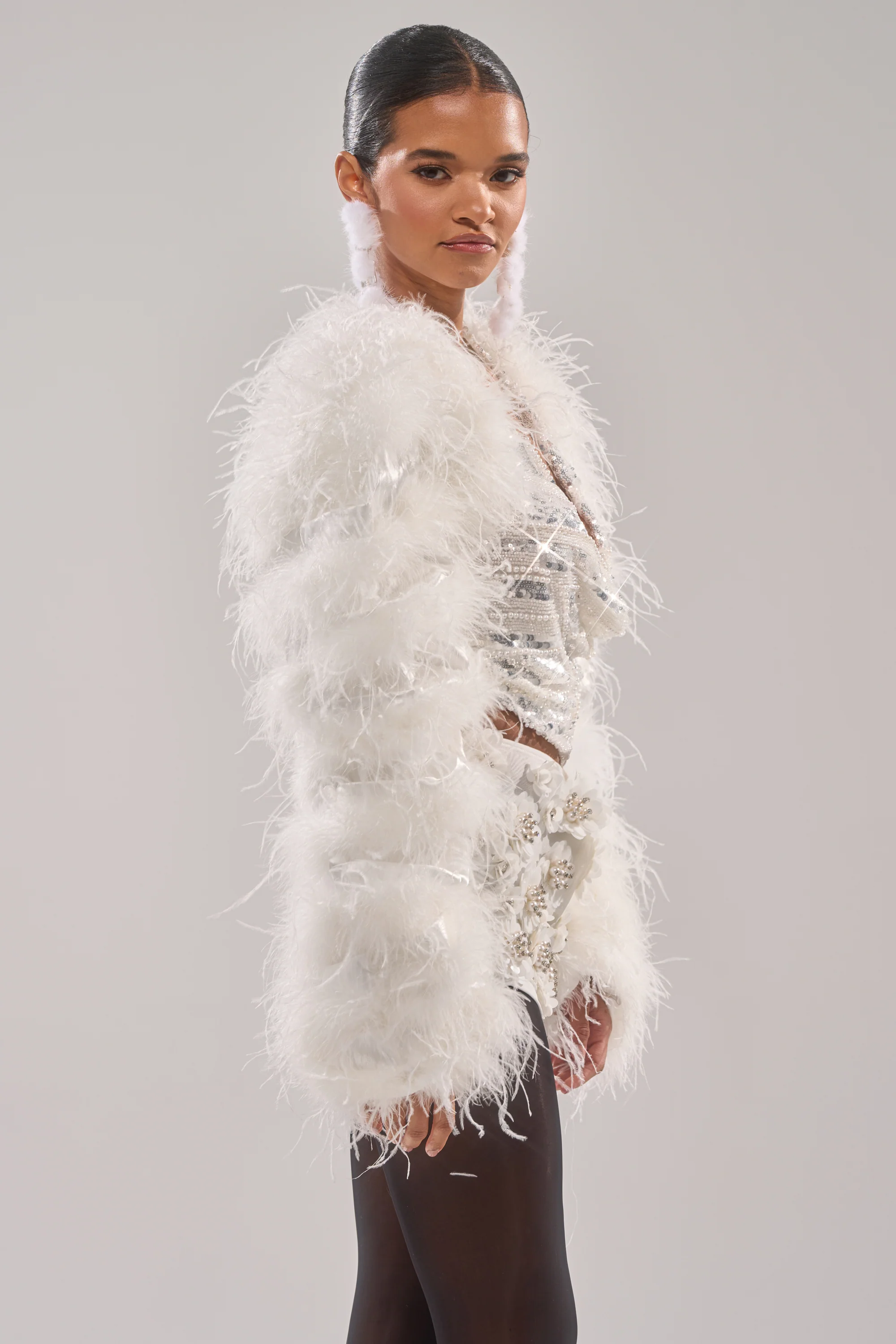 PARK AVE FEATHER BOLERO - Image 3