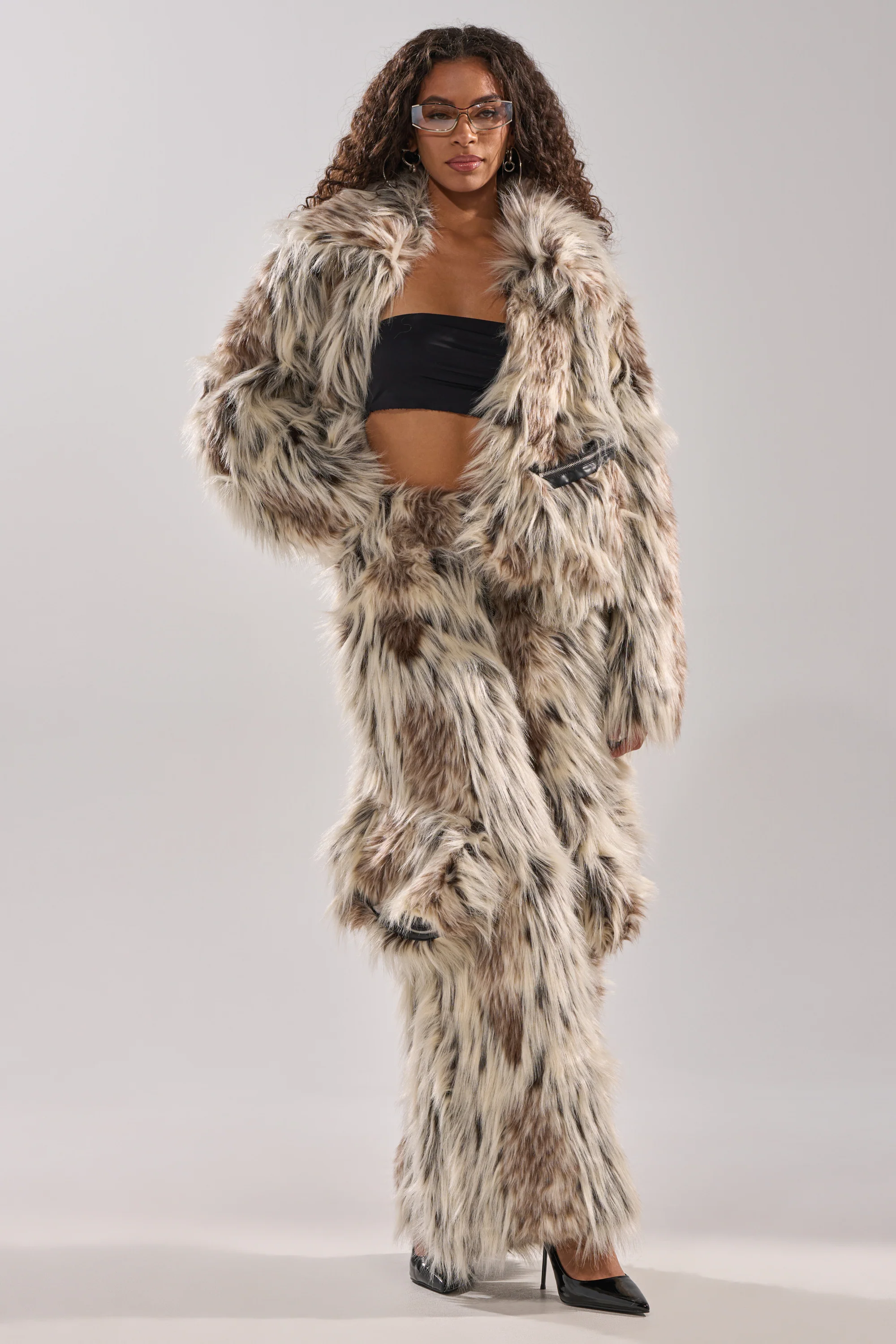 PARTICULAR TASTE FAUX FUR CARGO PANTS - Image 7