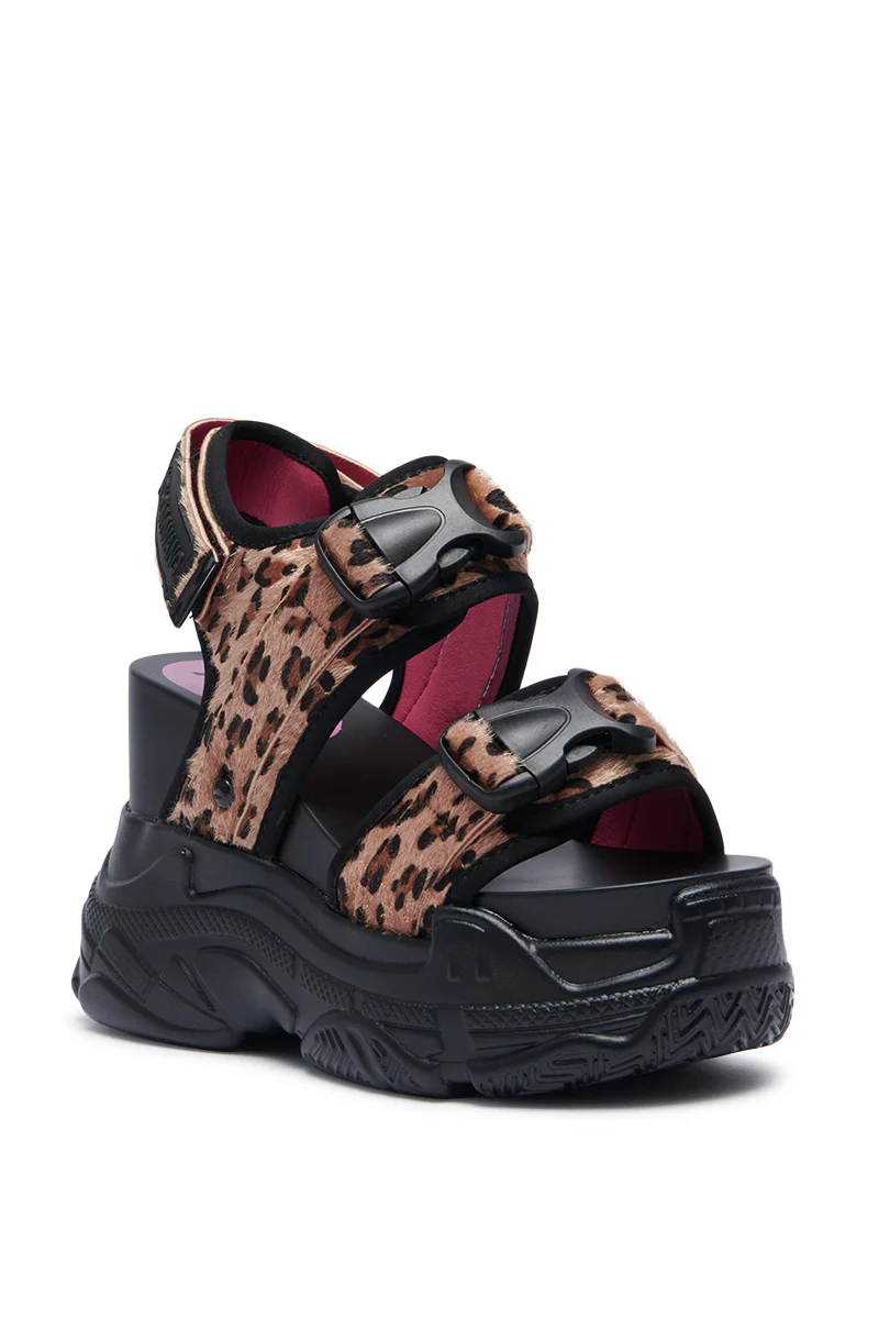 PEACH LEOPARD FLATFORM SANDAL - Image 3