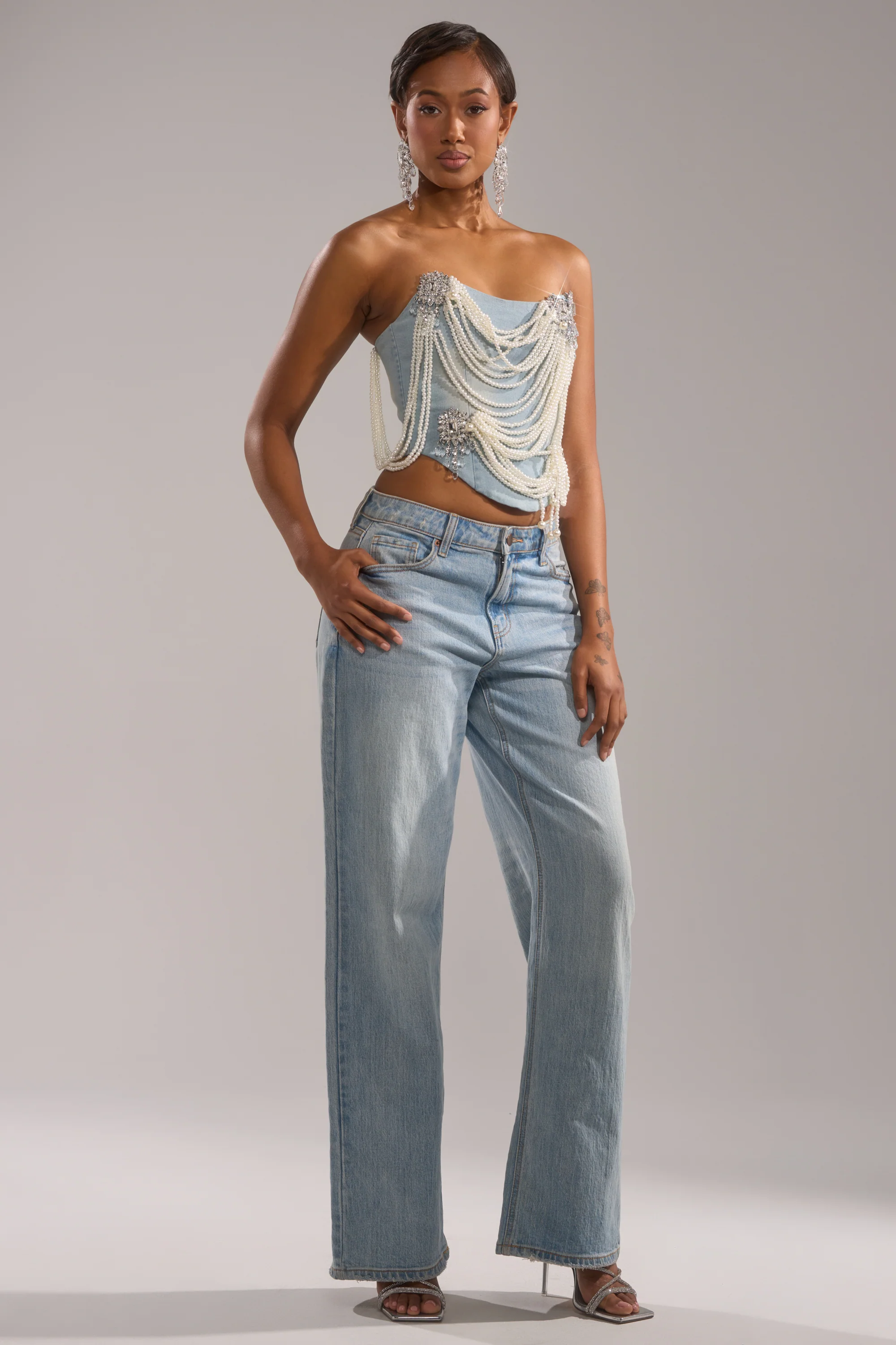 PEARL QUEEN DENIM CORSET - Image 9