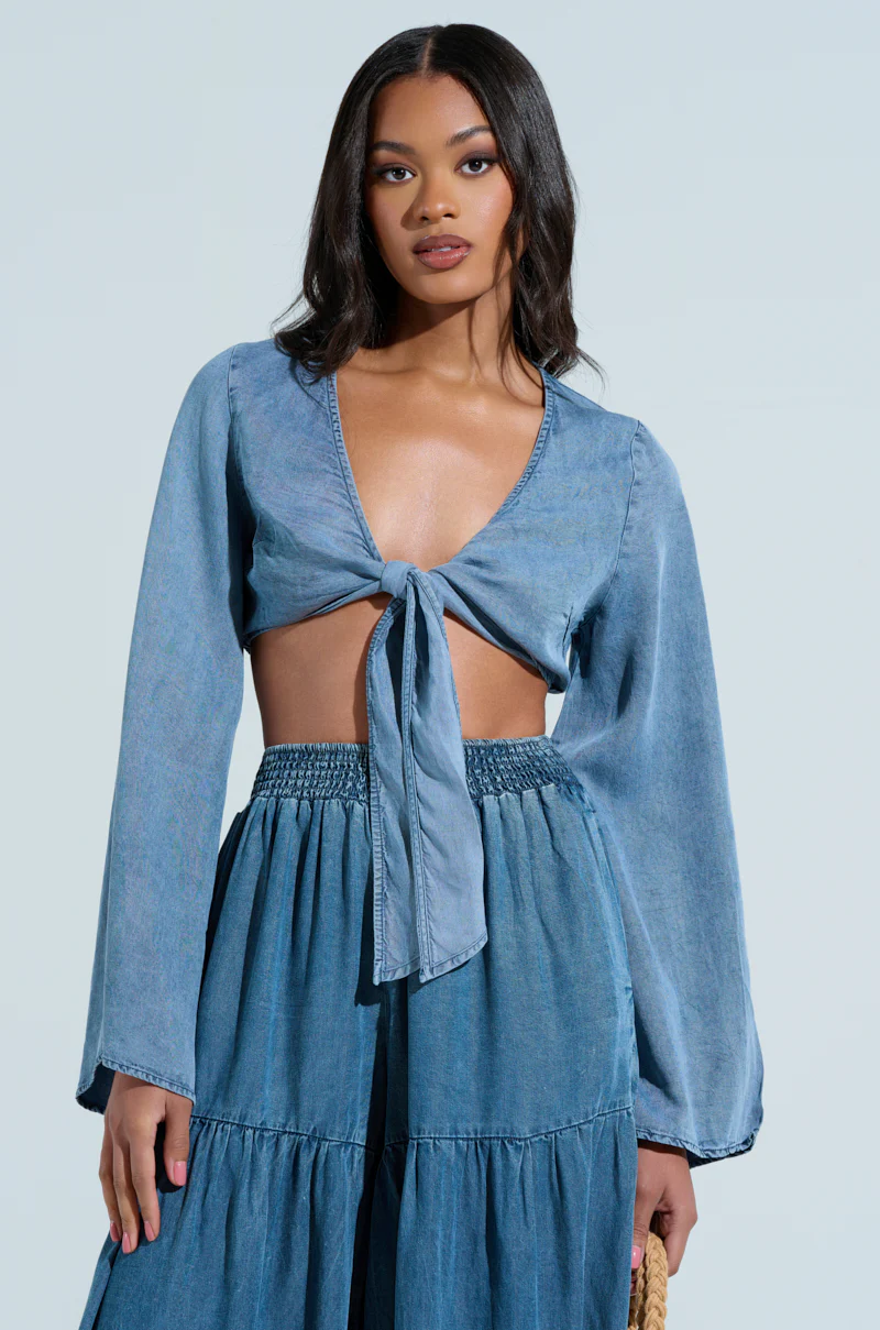 PERFECT AS CAN BE TIE FRONT BLOUSE
