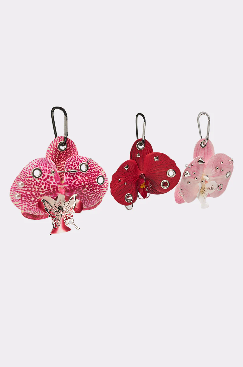 PIERCED ORCHID FLOWER KEYCHAIN SET - Image 4