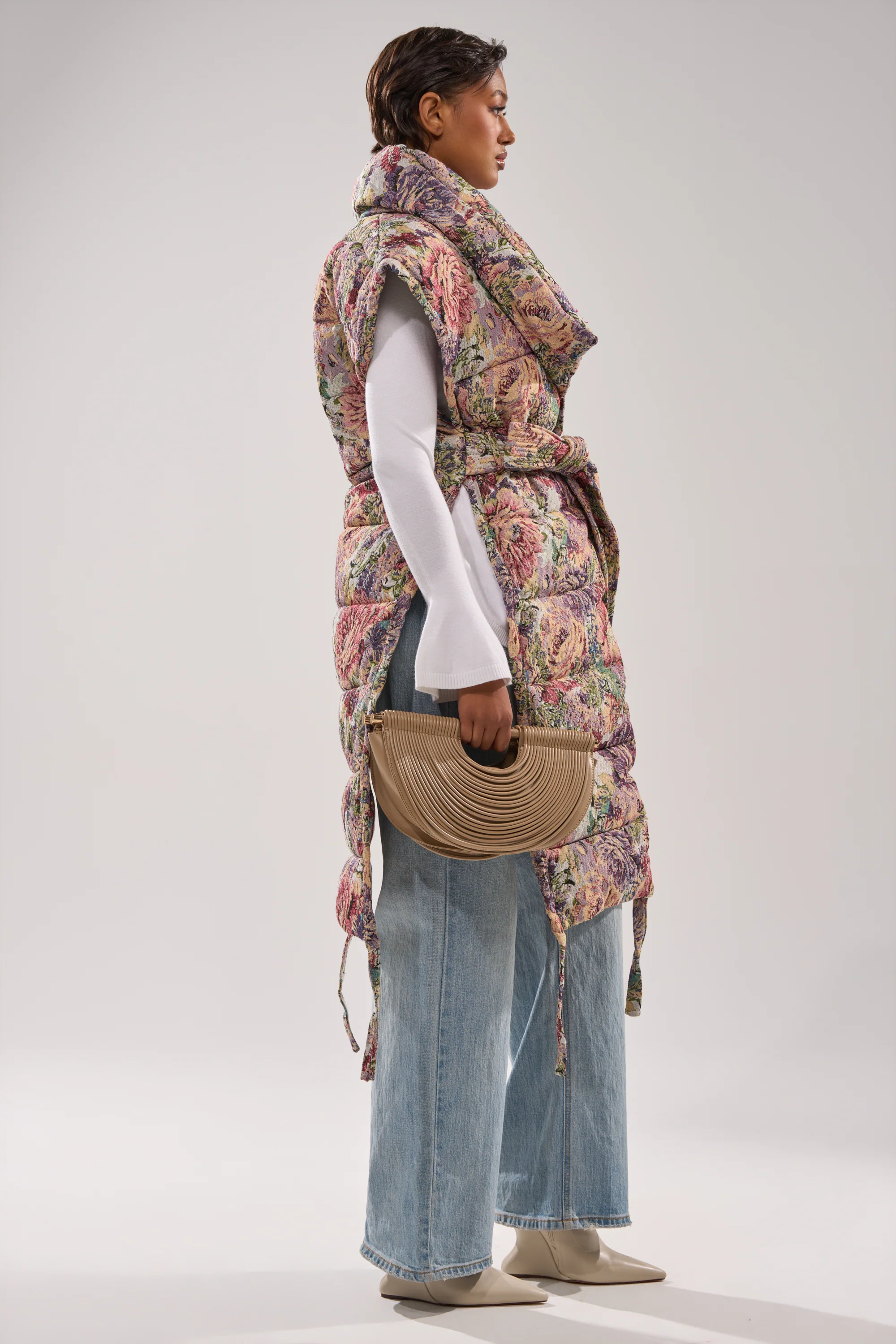 PILOT JONES LONGLINE PUFFER VEST IN TAPESTRY - Image 6