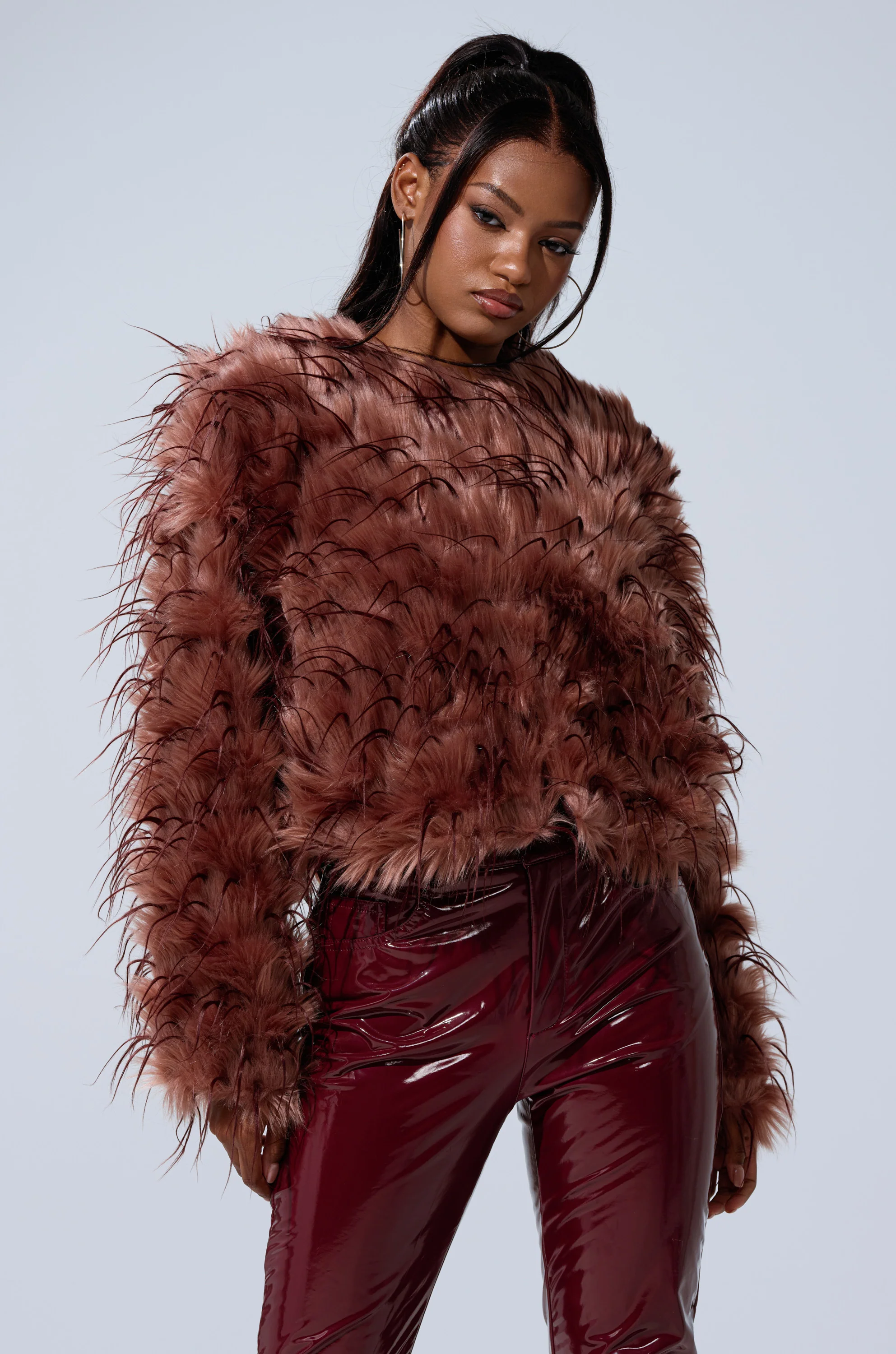 PIPER TEXTURED FAUX FUR COAT - Image 5