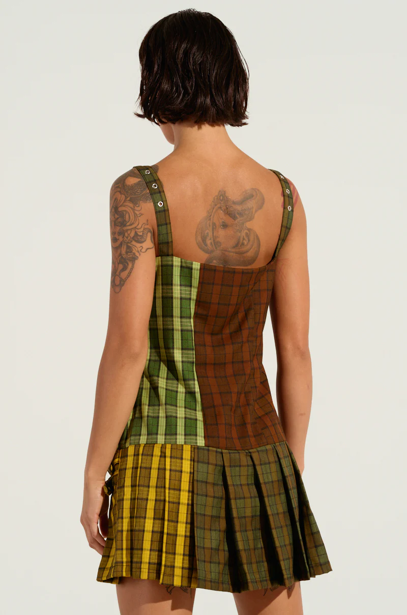 PLAYTIME IS OVER PLAID MINI DRESS - Image 8