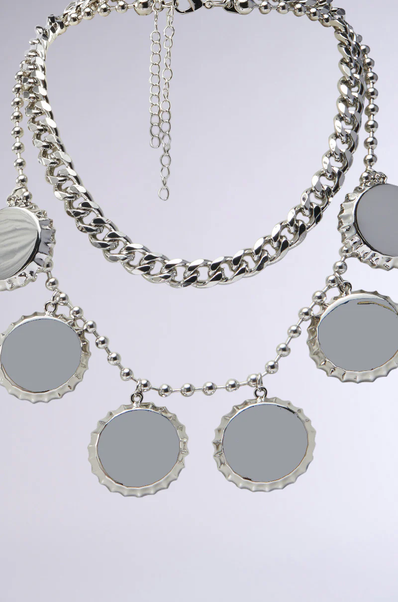 POP THE TOP SILVER NECKLACE SET - Image 4