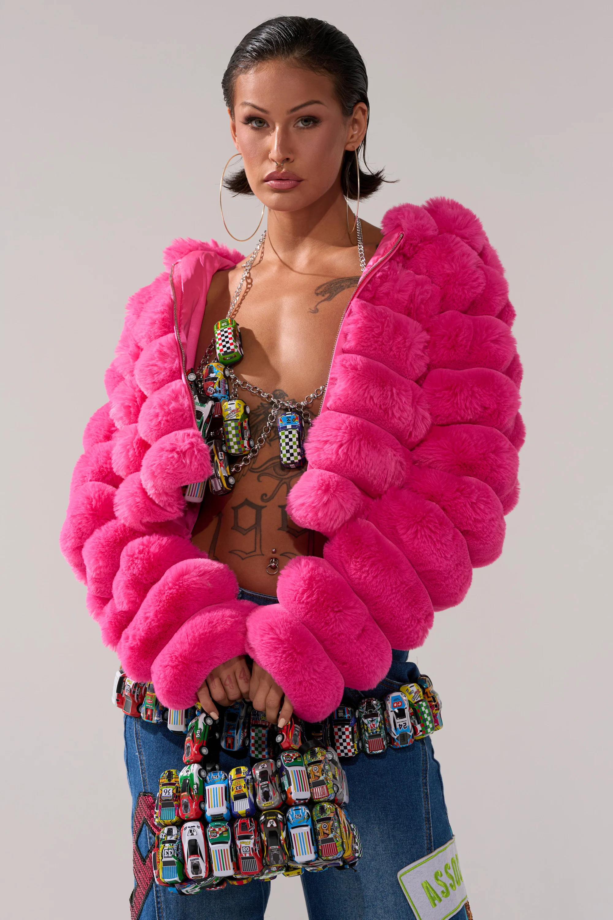 POPCORN FAUX FUR IN PINK - Image 3