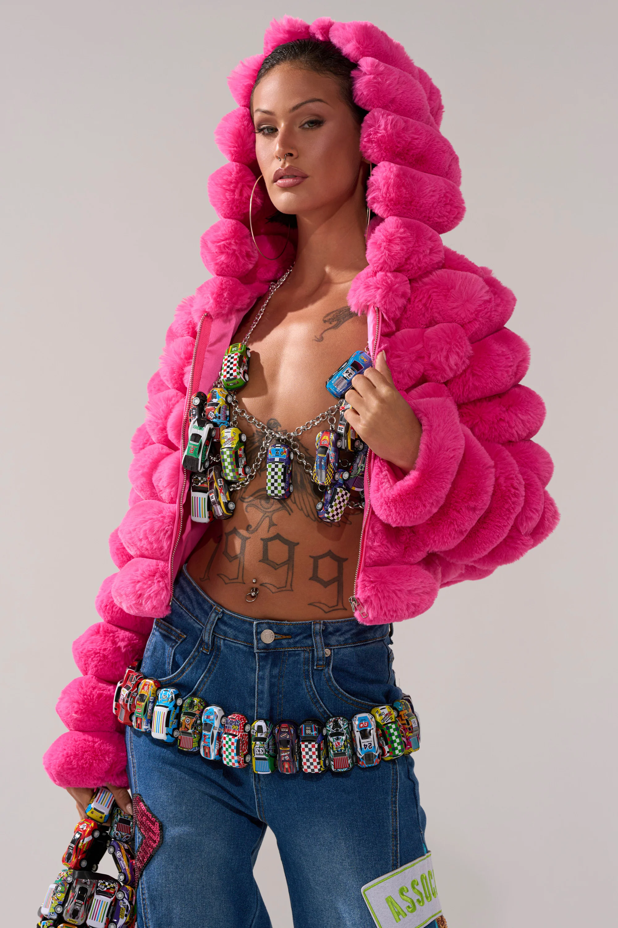 POPCORN FAUX FUR IN PINK - Image 4