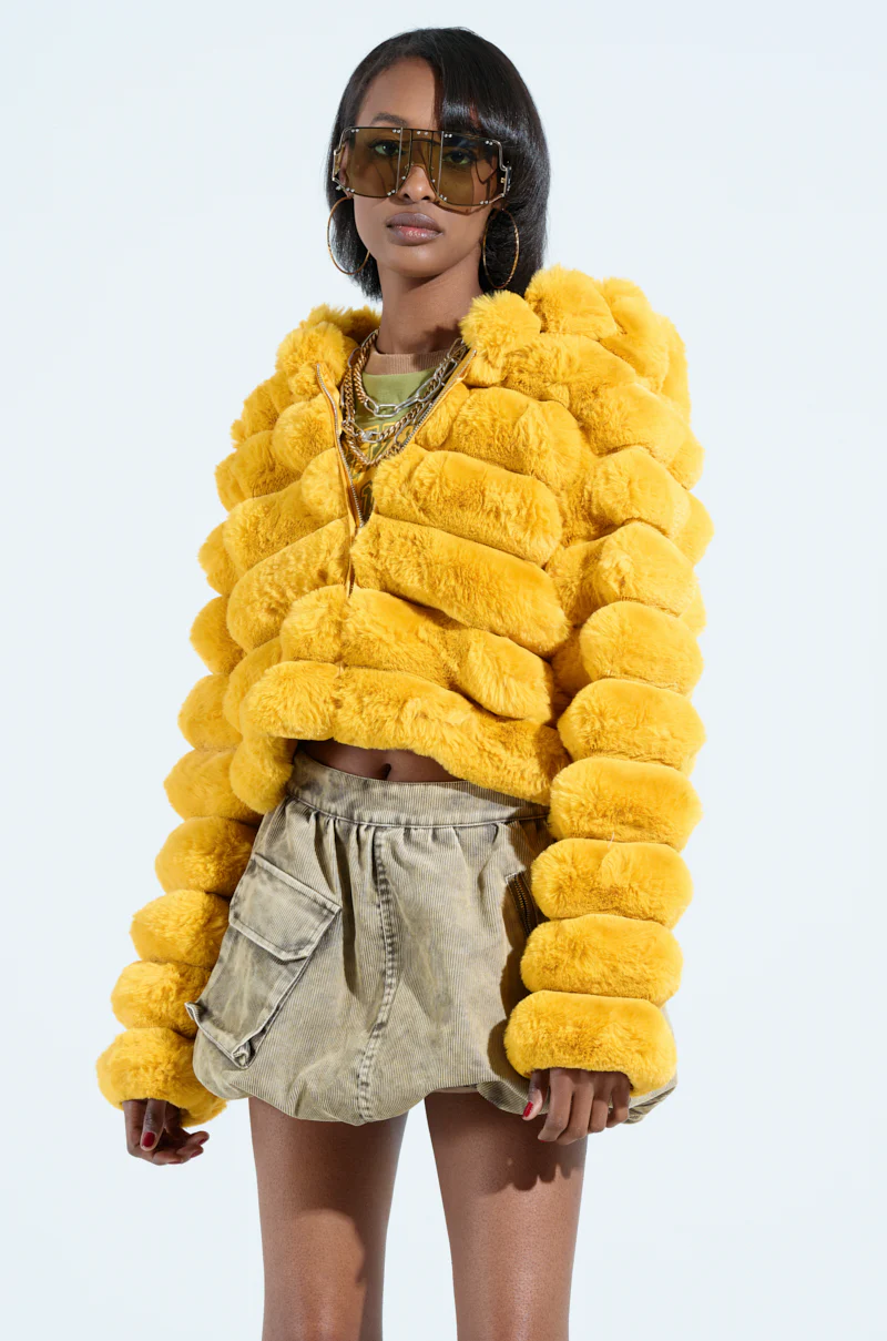 POPCORN FAUX FUR IN YELLOW - Image 2