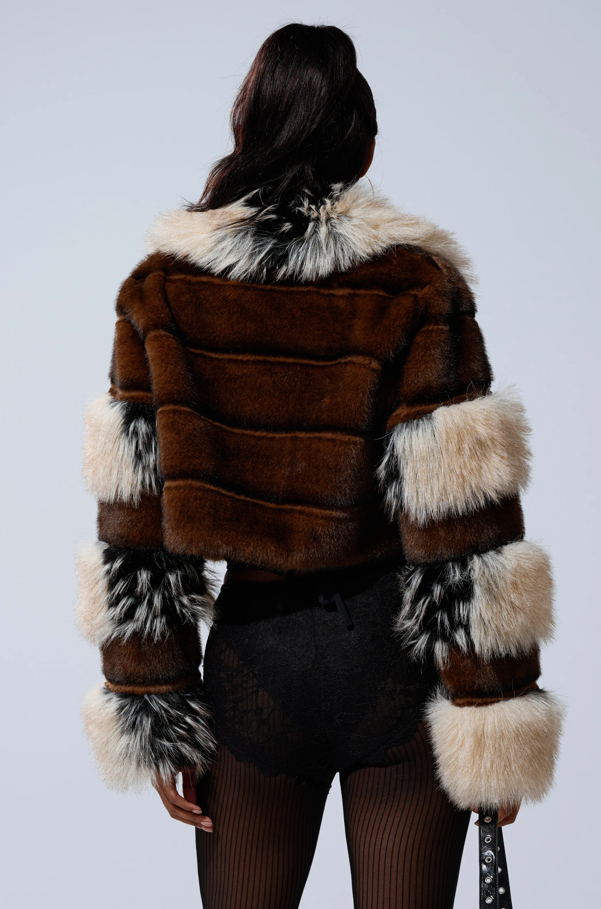 PORTIA CROPPED FAUX FUR JACKET - Image 9