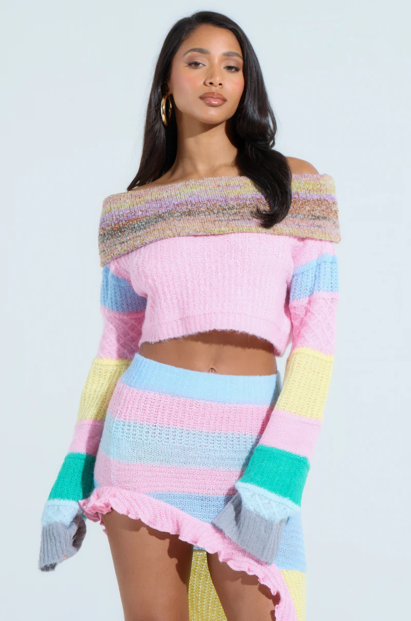 PRETTY LIKE ME OFF THE SHOULDER SWEATER - Image 2