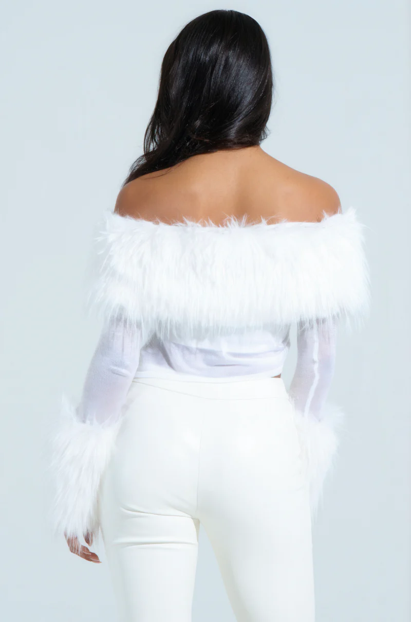 PRETTY PLEASE FUR TRIM TOP - Image 6