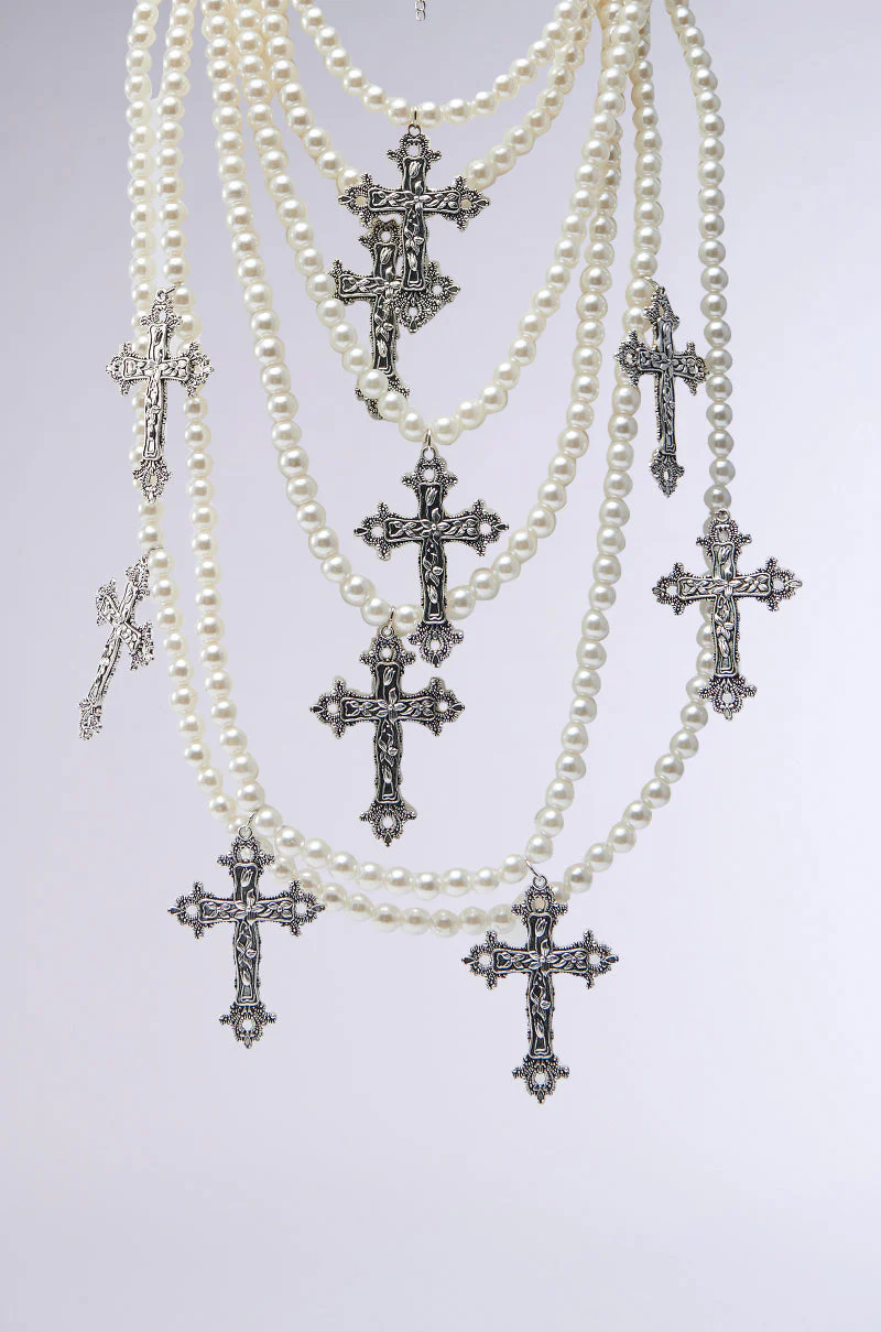PROTECTED LAYERED CROSS NECKLACE - Image 3
