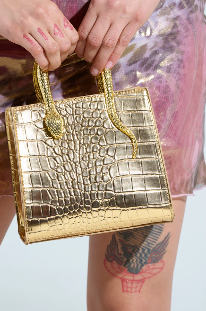 SNAKIN THRU LIFE GOLD CHROME PURSE - Image 2