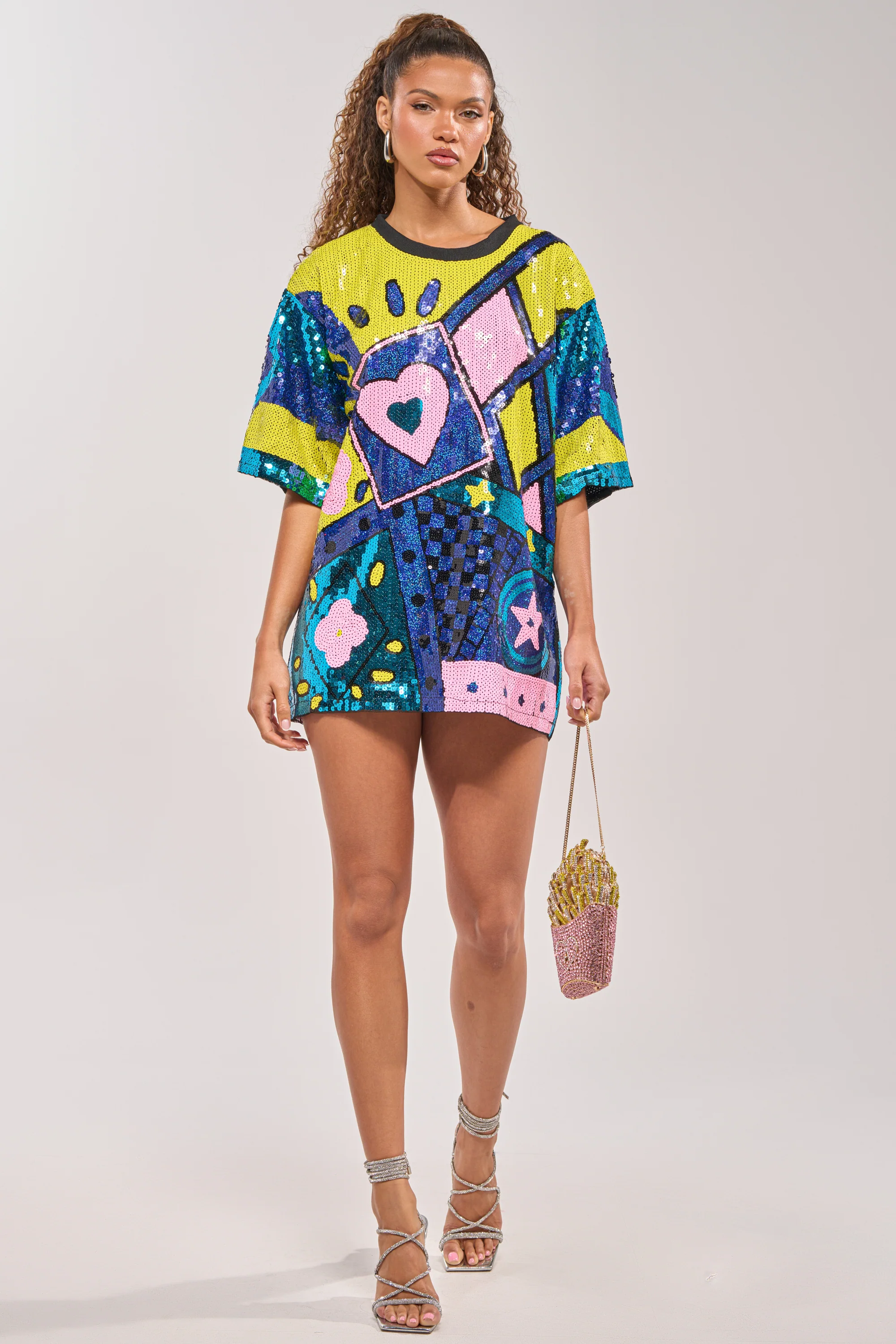 QUEEN OF HEARTS SEQUIN TSHIRT DRESS - Image 6