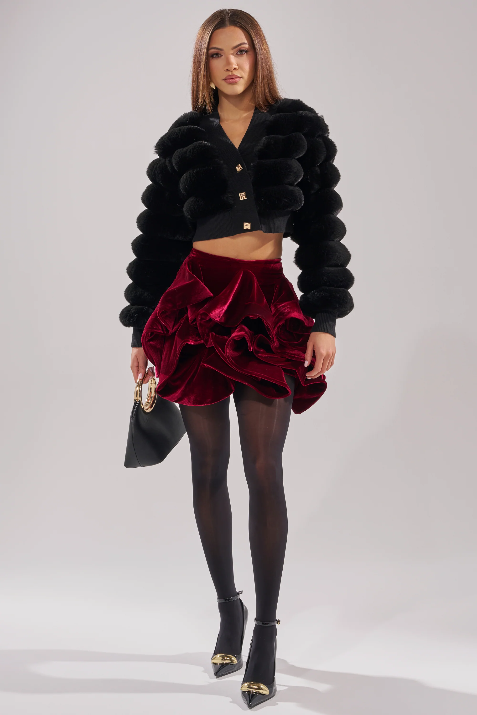 QUEEN VELVET RUFFLE SKIRT - Image 7