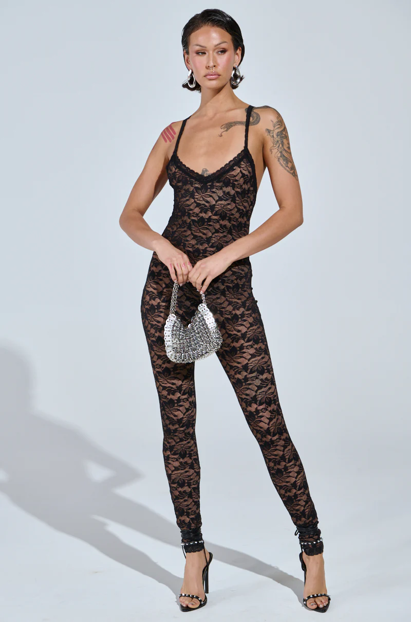 QUEEN VIBES LACE JUMPSUIT - Image 3